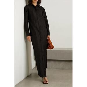 Brandon Maxwell Gabriela Crinkled Satin Twill Shirt Dress Womens Sz 6 NWT $1695